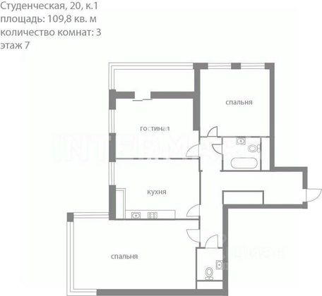 Продажа 3-комнатной квартиры 110 м², 7/15 этаж