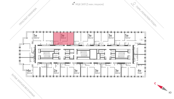 Продажа 2-комнатной квартиры 61,5 м², 24/40 этаж