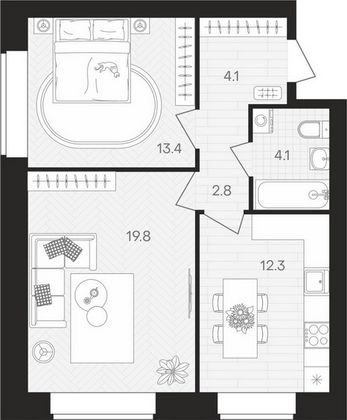 Продажа 2-комнатной квартиры 56,5 м², 5/10 этаж