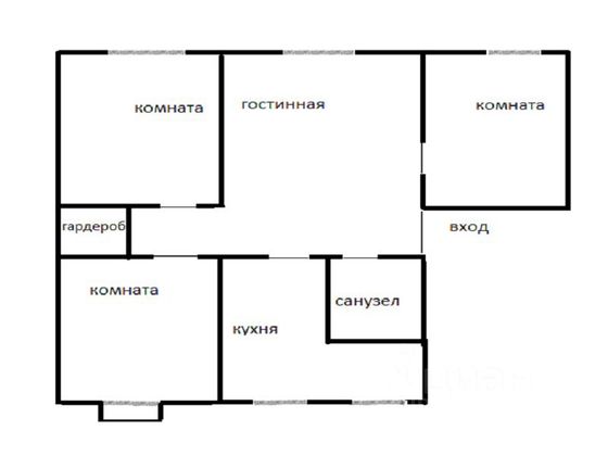 Продажа 3-комнатной квартиры 89 м², 3/4 этаж