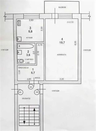 Продажа 1-комнатной квартиры 35 м², 5/5 этаж