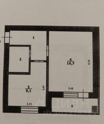 Продажа 1-комнатной квартиры 36 м², 2/3 этаж