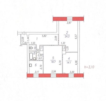 Продажа 3-комнатной квартиры 89,8 м², 2/5 этаж