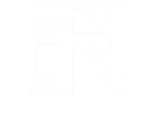 Продажа 2-комнатной квартиры 64,7 м², 1/9 этаж