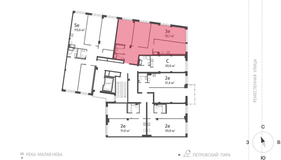 92,1 м², 3-комн. квартира, 4/8 этаж