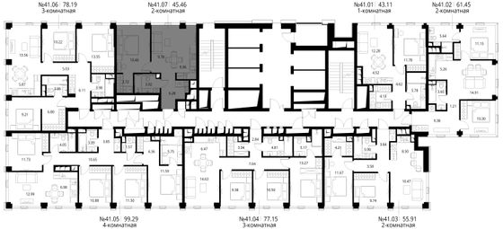 Продажа 2-комнатной квартиры 45,5 м², 41/48 этаж