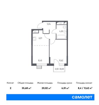 36,3 м², 1-комн. квартира, 5/13 этаж