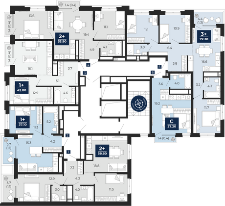 Продажа 2-комнатной квартиры 53,9 м², 15/15 этаж