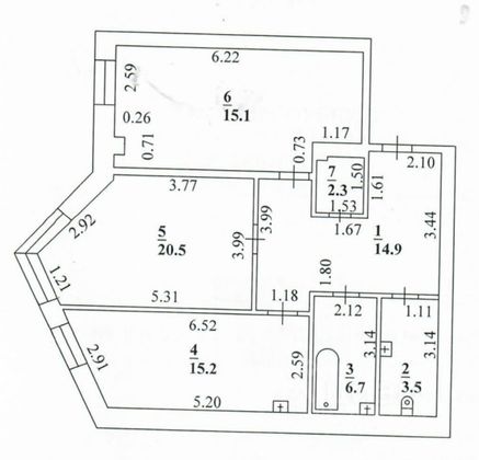 Продажа 2-комнатной квартиры 78,2 м², 5/6 этаж