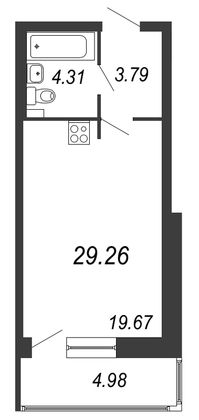 Продажа квартиры-студии 28 м², 2/17 этаж