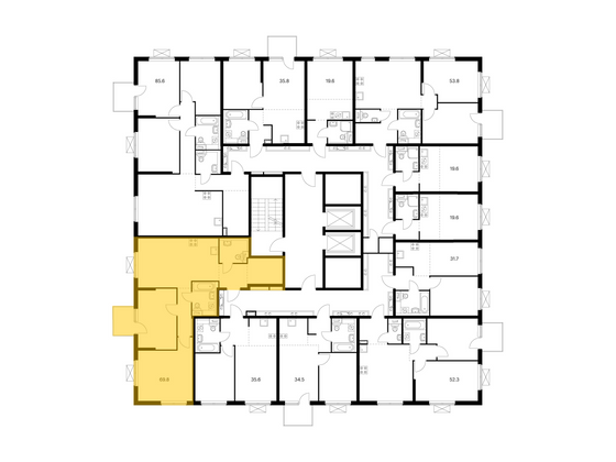 Продажа 2-комнатной квартиры 69,8 м², 11/17 этаж