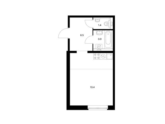 Продажа квартиры-студии 30,3 м², 1/25 этаж