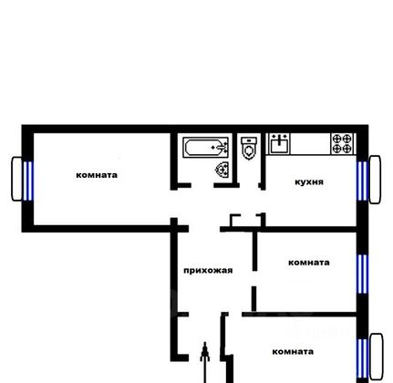 Продажа 3-комнатной квартиры 86,3 м², 4/5 этаж