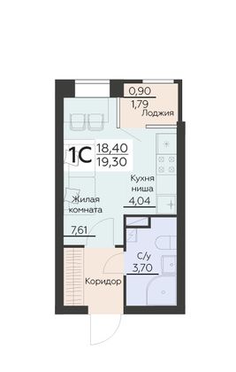 Продажа 1-комнатной квартиры 19,3 м², 6 этаж
