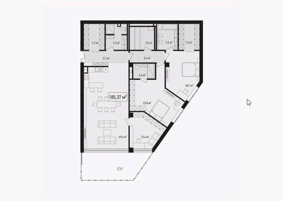 Продажа 4-комнатной квартиры 197,1 м², 2/5 этаж