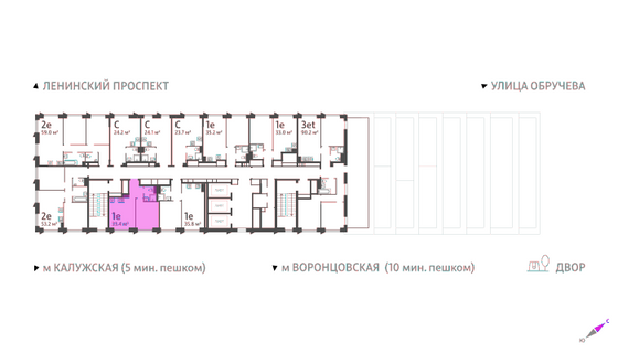 33,4 м², 1-комн. квартира, 28/58 этаж