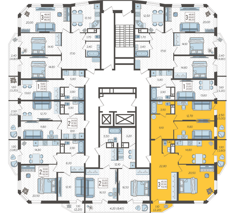 Продажа 3-комнатной квартиры 102,5 м², 15/16 этаж