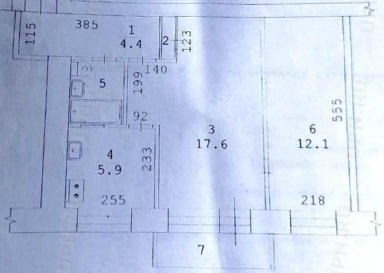 Продажа 2-комнатной квартиры 43 м², 3/5 этаж