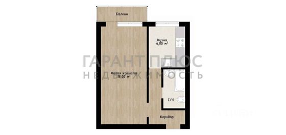 Продажа 1-комнатной квартиры 30,1 м², 2/3 этаж