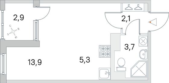 Продажа квартиры-студии 26,5 м², 5/5 этаж