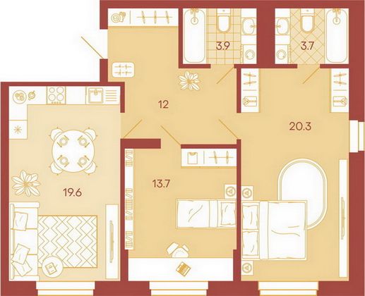 Продажа 3-комнатной квартиры 73,2 м², 3/18 этаж