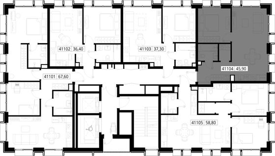 Продажа 1-комнатной квартиры 45,9 м², 11/15 этаж