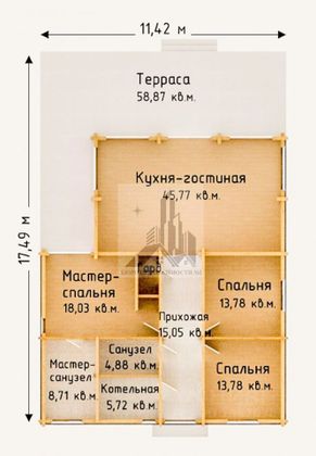 Продажа дома, 127,3 м², с участком 17,5 сотки