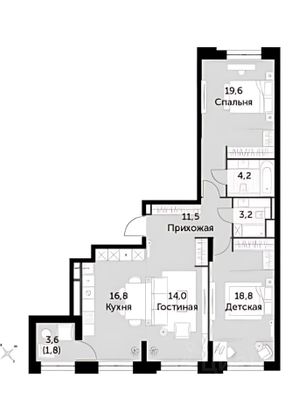 Продажа 3-комнатной квартиры 90 м², 5/24 этаж