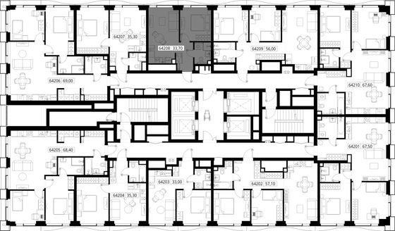 Продажа 1-комнатной квартиры 33,7 м², 42/48 этаж