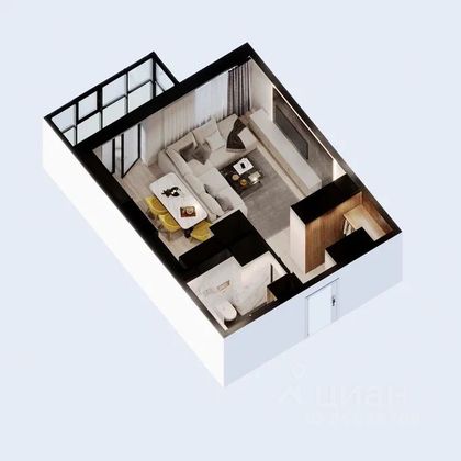 Продажа квартиры-студии 33,5 м², 2/10 этаж
