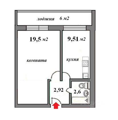 Продажа 1-комнатной квартиры 34,2 м², 15/16 этаж