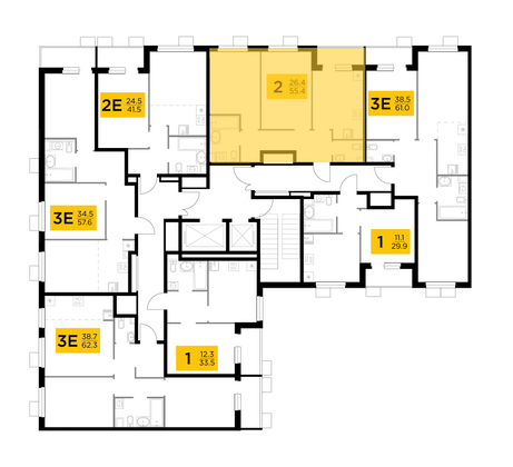 Продажа 2-комнатной квартиры 55,4 м², 14/14 этаж