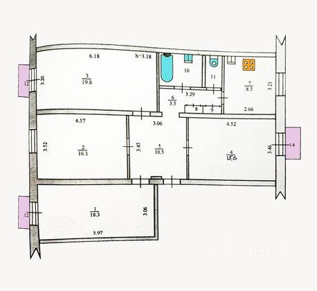 Продажа 4-комнатной квартиры 98 м², 4/4 этаж