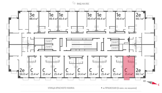 Продажа квартиры-студии 25,4 м², 15/23 этаж