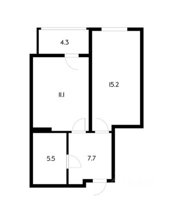 Продажа 1-комнатной квартиры 43,8 м², 1/17 этаж