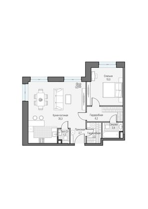 Продажа 2-комнатной квартиры 67,4 м², 3/28 этаж