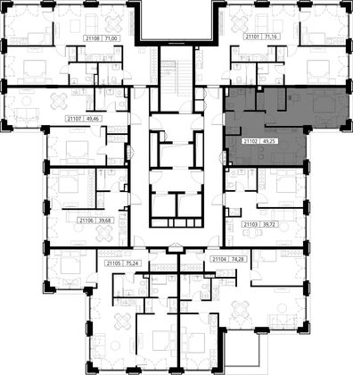 Продажа 1-комнатной квартиры 49,3 м², 11/15 этаж