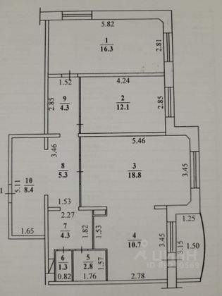 Продажа 3-комнатной квартиры 84,3 м², 7/9 этаж