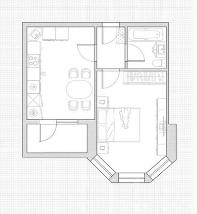 Продажа 1-комнатной квартиры 37 м², 1/4 этаж