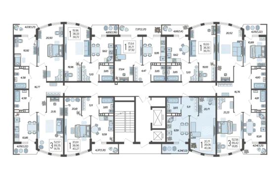 Продажа 1-комнатной квартиры 40,4 м², 14/21 этаж