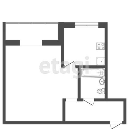 Продажа 1-комнатной квартиры 30,7 м², 3/5 этаж