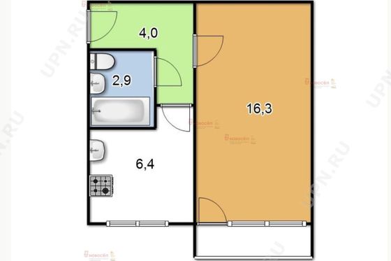 Продажа 1-комнатной квартиры 30 м², 5/5 этаж