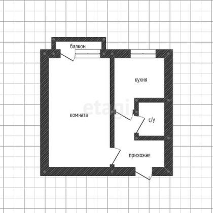 Продажа 1-комнатной квартиры 29,2 м², 4/5 этаж