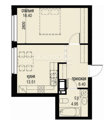 Продажа 1-комнатной квартиры 42 м², 5/11 этаж