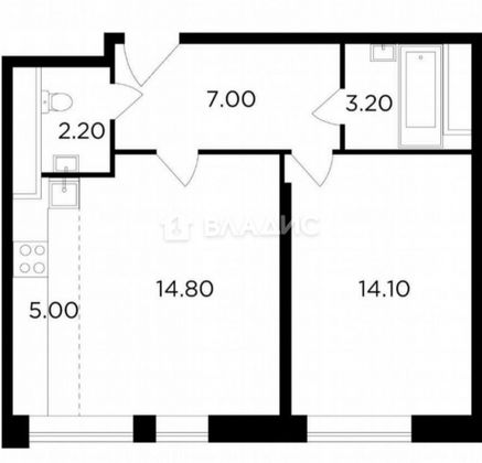 Продажа 2-комнатной квартиры 47 м², 19/25 этаж