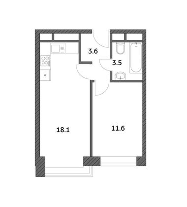 Продажа 1-комнатной квартиры 36,8 м², 13/19 этаж