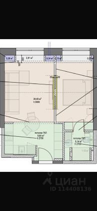 Продажа 1-комнатной квартиры 45 м², 6/15 этаж