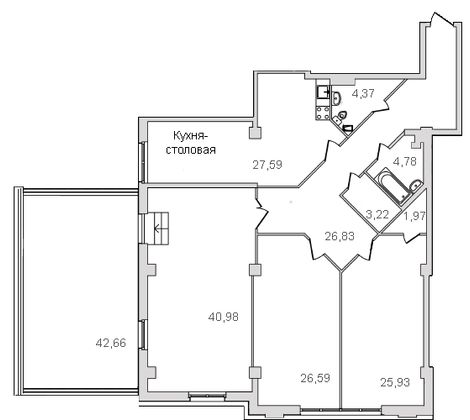 Продажа 4-комнатной квартиры 204,9 м², 6/8 этаж