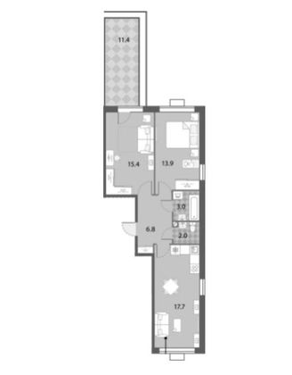 Продажа 2-комнатной квартиры 62,2 м², 2/23 этаж