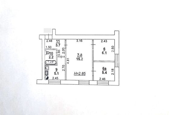 Продажа 3-комнатной квартиры 37,7 м², 1/3 этаж
